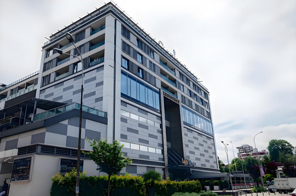 Apartments, hotels, schools, hospitals